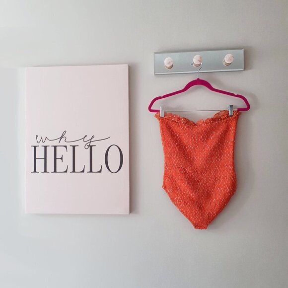 NWT Rococo Sand orange metallic fibre bodysuit, S - Picture 8 of 8